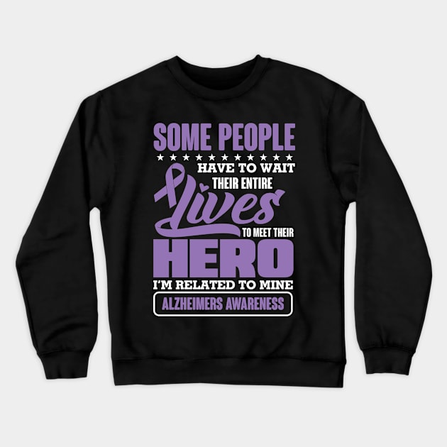 Im related to mine alzheimers awarness Crewneck Sweatshirt by Antrobus